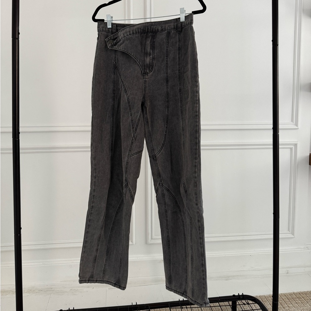 Superdown Grey Denim with Seam Detailing